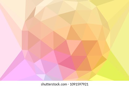 Light Pink, Yellow vector polygon abstract backdrop with a gem in a centre. Colorful illustration with gradient. Pattern for a brand book's backdrop.