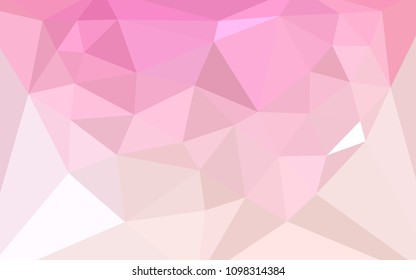 Light Pink, Yellow vector polygon abstract backdrop with a heart in a centre. Elegant polygonal illustration with gradient. Pattern for a brand book's backdrop.