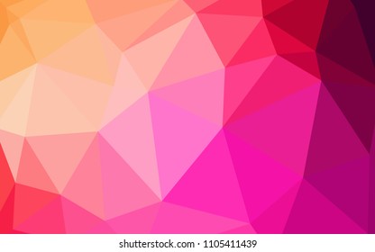Light Pink, Yellow vector polygon abstract backdrop. Shining colorful illustration with triangles. A completely new design for your leaflet.