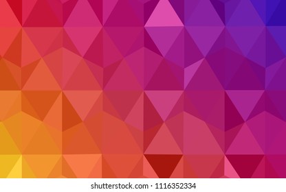 Light Pink, Yellow vector polygon abstract backdrop. Shining colorful illustration with triangles. New template for your brand book.