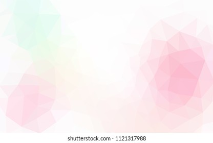 Light Pink, Yellow vector polygon abstract background. Shining polygonal illustration, which consist of triangles. A completely new design for your leaflet.