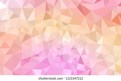 Light Pink, Yellow vector polygon abstract backdrop. Elegant bright polygonal illustration with gradient. A completely new design for your leaflet.