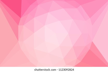 Light Pink, Yellow vector polygon abstract backdrop with a gem in a centre. Polygonal illustration, which consists of triangles. A new texture for your web site.