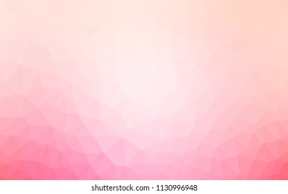 Light Pink, Yellow vector polygon abstract background. Glitter abstract illustration with an elegant triangles. Best triangular design for your business.