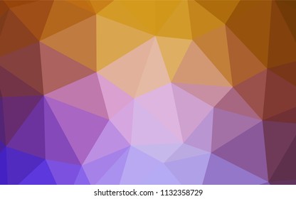 Light Pink, Yellow vector polygon abstract backdrop. Elegant bright polygonal illustration with gradient. Triangular pattern for your design.
