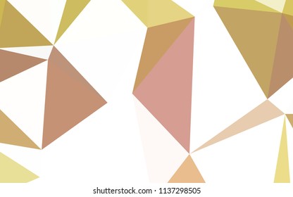 Light Pink, Yellow vector polygon abstract background. Shining colorful illustration with triangles. Brand new style for your business design.