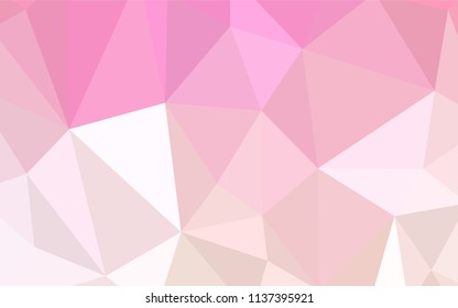 Light Pink, Yellow vector polygon abstract background. Glitter abstract illustration with an elegant triangles. A new texture for your web site.