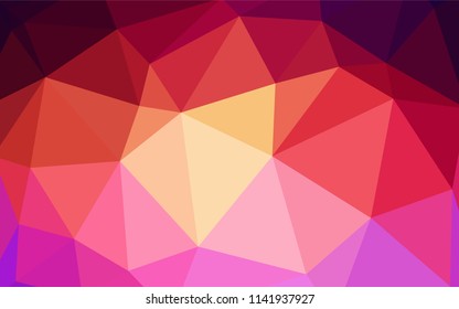 Light Pink, Yellow vector polygon abstract layout. Shining polygonal illustration, which consist of triangles. A new texture for your web site.