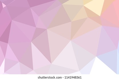 Light Pink, Yellow vector polygon abstract backdrop. A completely new color illustration in a polygonal style. Polygonal design for your web site.