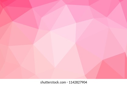 Light Pink, Yellow vector polygon abstract backdrop. Glitter abstract illustration with an elegant triangles. Brand new style for your business design.