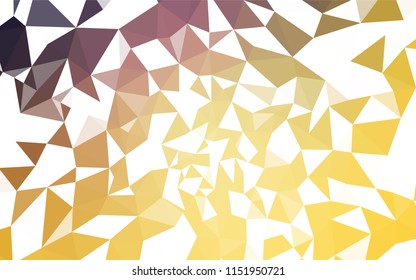 Light Pink, Yellow vector polygon abstract background. Triangular geometric sample with gradient.  Textured pattern for your backgrounds.