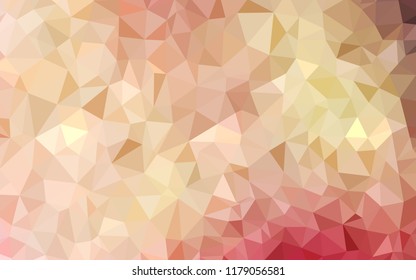 Light Pink, Yellow vector polygon abstract layout. Triangular geometric sample with gradient.  Polygonal design for your web site.