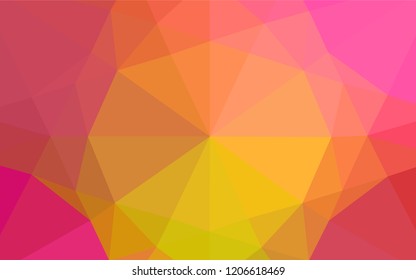 Light Pink, Yellow vector polygon abstract backdrop. A vague abstract illustration with gradient. The elegant pattern can be used as part of a brand book.