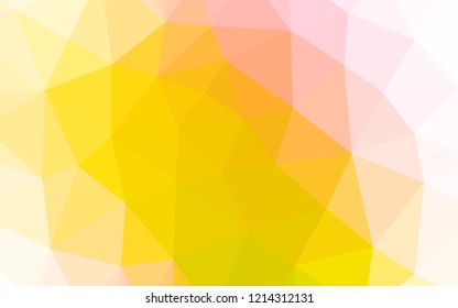 Light Pink, Yellow vector polygon abstract layout. Creative illustration in halftone style with gradient. A new texture for your design.
