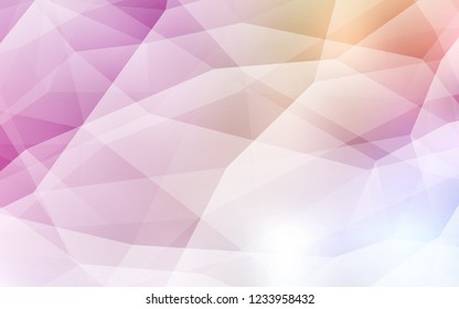 Light Pink, Yellow vector polygon abstract background. Shining polygonal illustration, which consist of triangles. Brand new style for your business design.