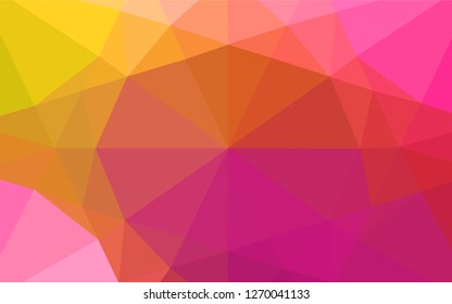 Light Pink, Yellow vector polygon abstract layout. An elegant bright illustration with gradient. A completely new design for your business.