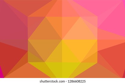 Light Pink, Yellow vector polygon abstract backdrop. Glitter abstract illustration with an elegant design. Brand new design for your business.