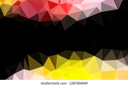 Light Pink, Yellow vector polygon abstract background. A sample with polygonal shapes. The best triangular design for your business.