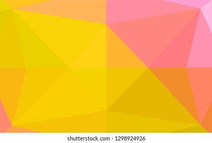 Light Pink, Yellow vector polygon abstract backdrop. Brand new colored illustration in blurry style with gradient. Brand new style for your business design.