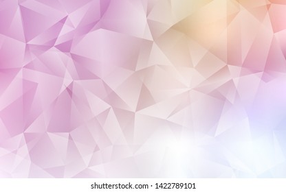 Light Pink, Yellow vector polygon abstract background. A sample with polygonal shapes. Textured pattern for your backgrounds.