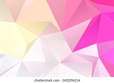 Light Pink, Yellow vector polygon abstract background. Geometric illustration in Origami style with gradient.  Brand new style for your business design.