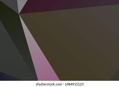 Light Pink, Yellow vector polygon abstract background. Geometric illustration in Origami style with gradient.  Triangular pattern for your design.