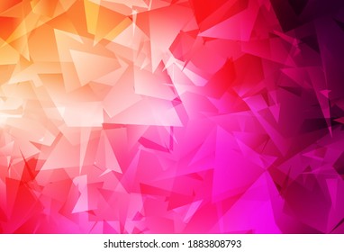 Light Pink, Yellow vector polygon abstract backdrop. A sample with polygonal shapes. Completely new template for your banner.
