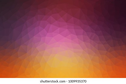 Light Pink, Yellow vector polygonal illustration, which consist of triangles. Triangular design for your business. Creative geometric background in Origami style with gradient