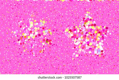Light Pink, Yellow vector polygonal illustration, which consist of rectangles. Rectangular pattern for your business design. Geometric background in Origami style with gradient. 