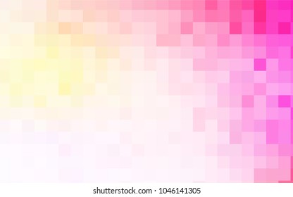 Light Pink, Yellow vector polygonal illustration, which consist of rectangles. Rectangular pattern for your business design. Geometric background in Origami style with gradient. 