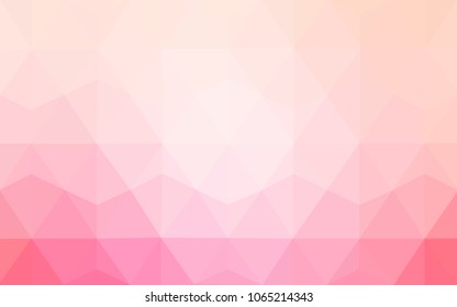 Light Pink, Yellow vector polygonal illustration, which consist of triangles. Triangular pattern for your business design. Geometric background in Origami style with gradient. 