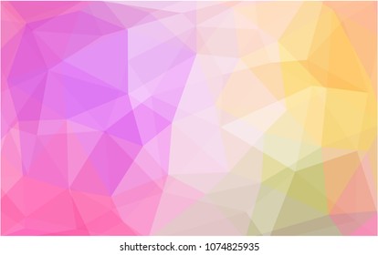 Light Pink, Yellow vector polygonal illustration, which consist of triangles. Triangular pattern for your business design. Geometric background in Origami style with gradient. 