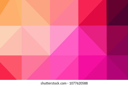 Light Pink, Yellow vector polygonal pattern. Modern geometrical abstract illustration with gradient. Textured pattern can be used for background.