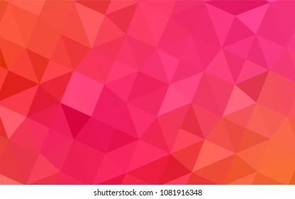 Light Pink, Yellow vector polygonal pattern. Triangular geometric sample with gradient.  Brand-new style for your business design.