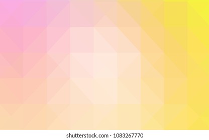 Light Pink, Yellow vector polygonal template. Geometric illustration in Origami style with gradient.  Brand new design for your business.