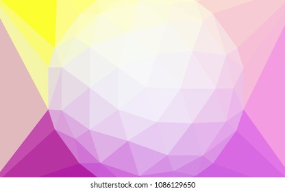 Light Pink, Yellow vector polygonal background with a diamond. Shining colorful illustration with triangles. A completely new design for your leaflet.