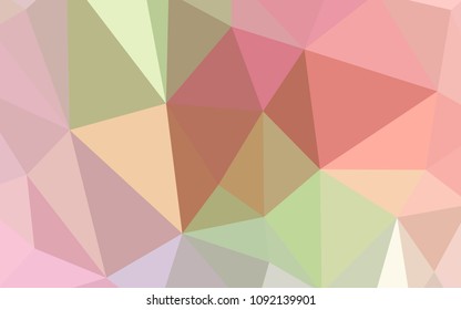 Light Pink, Yellow vector polygonal background. Geometric illustration in Origami style with gradient.  Template for cell phone's backgrounds.