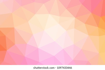 Light Pink, Yellow vector polygonal template. Colorful abstract illustration with triangles. Textured pattern for your backgrounds.