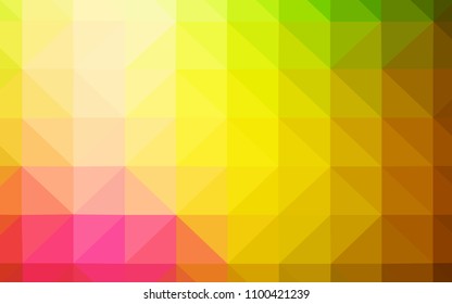 Light Pink, Yellow vector polygonal pattern. Creative geometric illustration in Origami style with gradient. New template for your brand book.