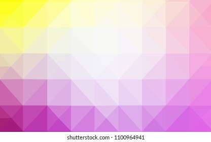Light Pink, Yellow vector polygonal background. Colorful illustration in abstract style with triangles. Brand new design for your business.