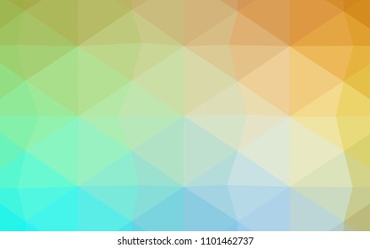 Light Pink, Yellow vector polygonal pattern. Triangular geometric sample with gradient.  That new template can be used for your brand book.