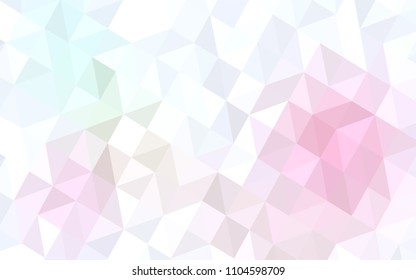 Light Pink, Yellow vector polygonal template. Geometric illustration in Origami style with gradient.  A completely new design for your leaflet.