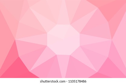 Light Pink, Yellow vector polygonal background with a diamond. Illustration in abstract style with triangles. A completely new design for your leaflet.