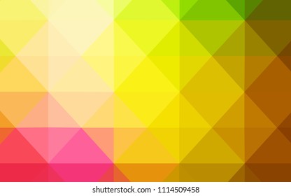 Light Pink, Yellow vector polygonal pattern. Creative geometric illustration in Origami style with gradient. The template for cell phone's backgrounds.