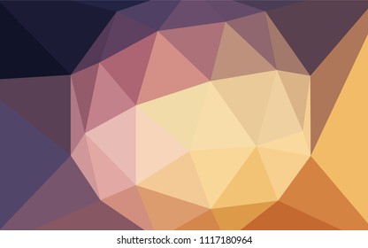 Light Pink, Yellow vector polygonal template. Triangular geometric sample with gradient.  Best triangular design for your business.