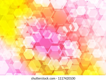 Light Pink, Yellow vector polygonal pattern. Creative geometric illustration in Origami style with gradient. The completely new template can be used for your brand book.