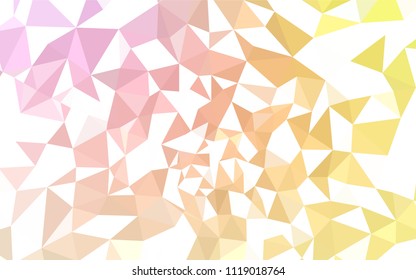 Light Pink, Yellow vector polygonal pattern. Glitter abstract illustration with an elegant triangles. Textured pattern for your backgrounds.