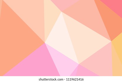 Light Pink, Yellow vector polygonal background. Shining colorful illustration with triangles. A new texture for your web site.