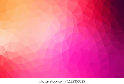 Light Pink, Yellow vector polygonal template. Shining colorful illustration with triangles. Brand new style for your business design.