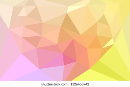 Light Pink, Yellow vector polygonal template with a heart in a centre. Illustration in abstract style with triangles. Pattern for a brand book's backdrop.